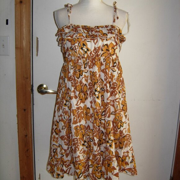 Pink Apple Cotton Tie Shoulder Straps Dress S NWT - Picture 1 of 6